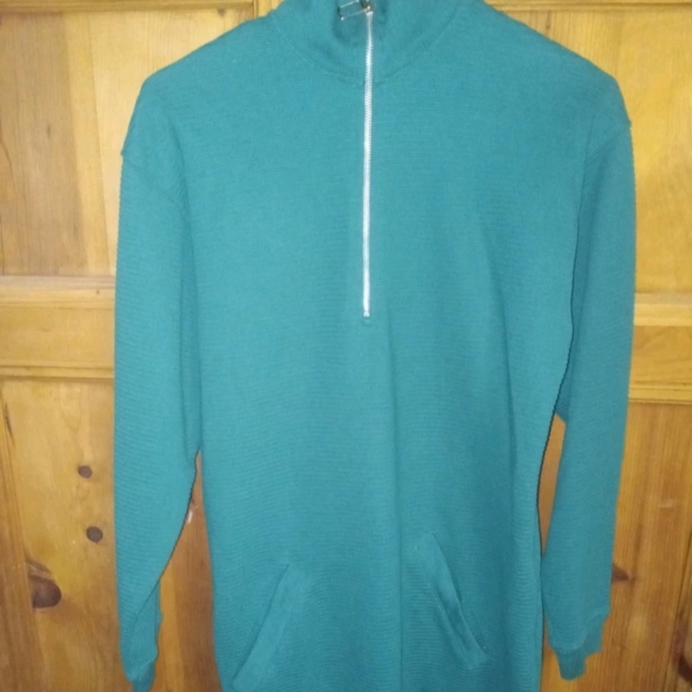 Men's Teal Zip-Up Sweater